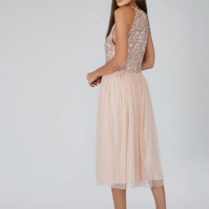 Robe midi à paillettes - Rose blush (5)